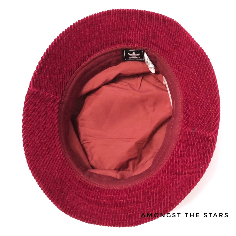adidas Corduroy Maroon Wine Wide Wale Bucket Hat - Picture 4 of 4